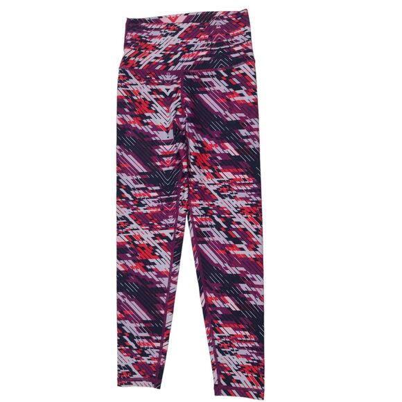 Aerie Womens Purple Red Print Active Capri Leggings Size S - Picture 1 of 8